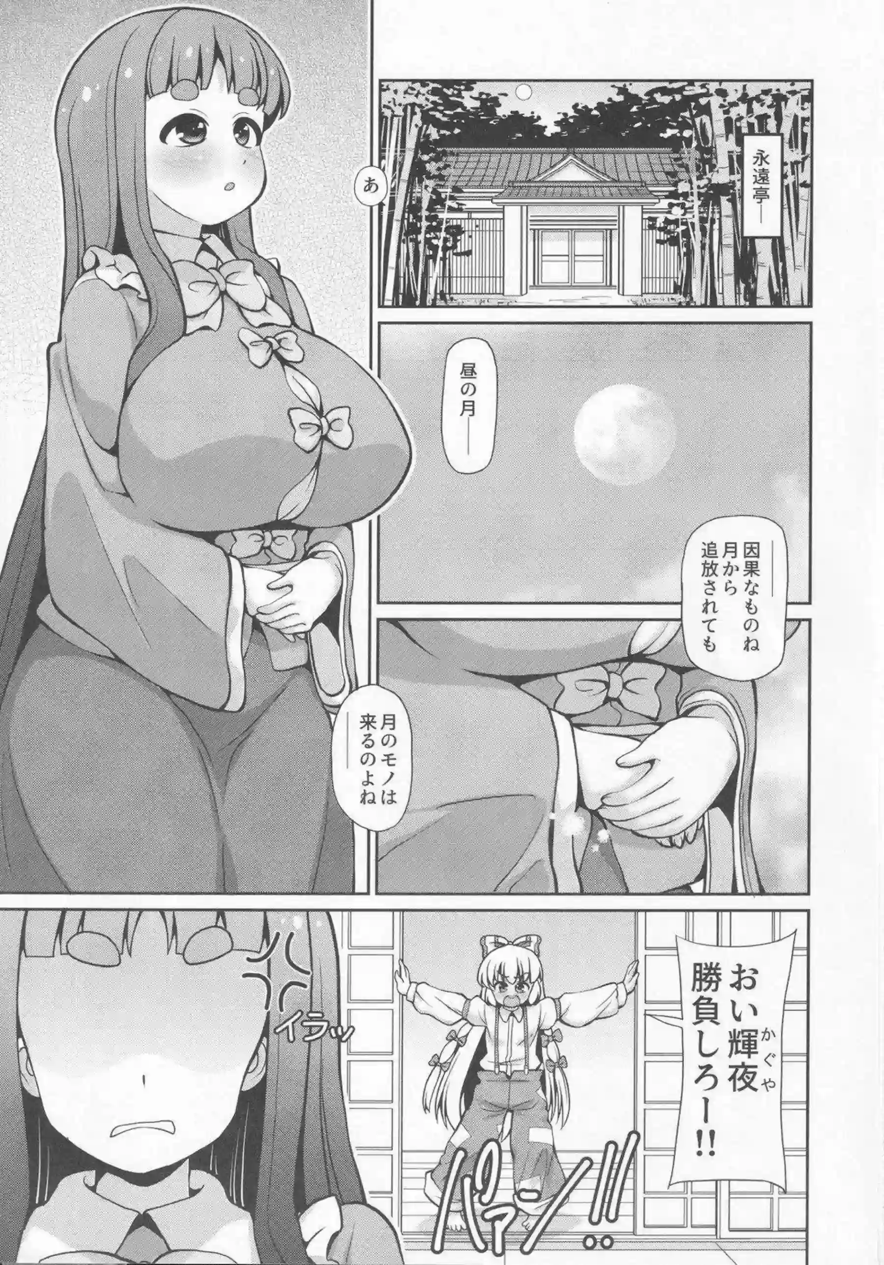 輝夜と妹紅の変態SEX！手コキやパイズリから騎乗位でも中出しまでされる♡ - PAGE 002