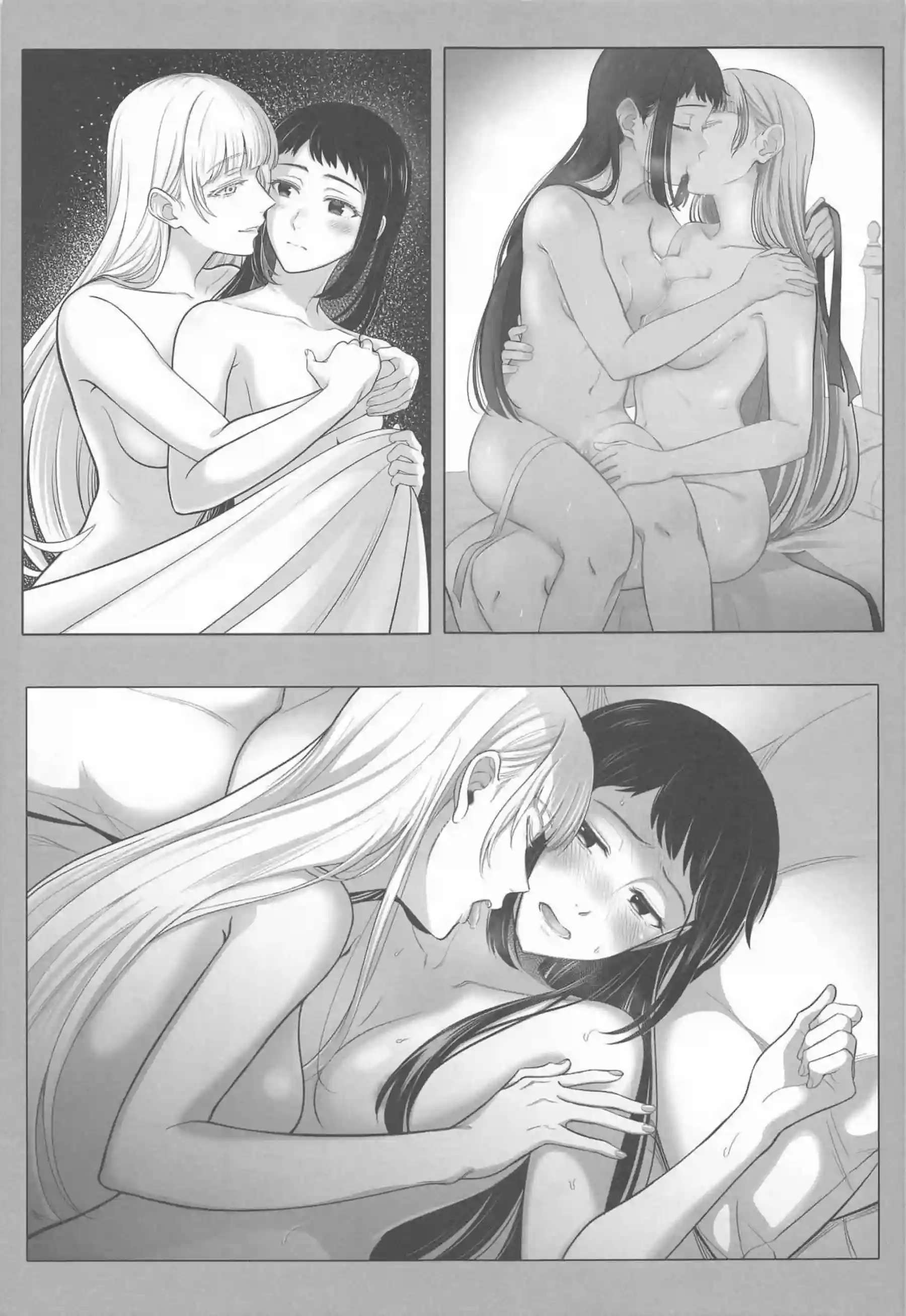 清華が綺羅莉に手マンされてシーツ汚し！ふたなりちんこも挿入されて百合SEX! - PAGE 016