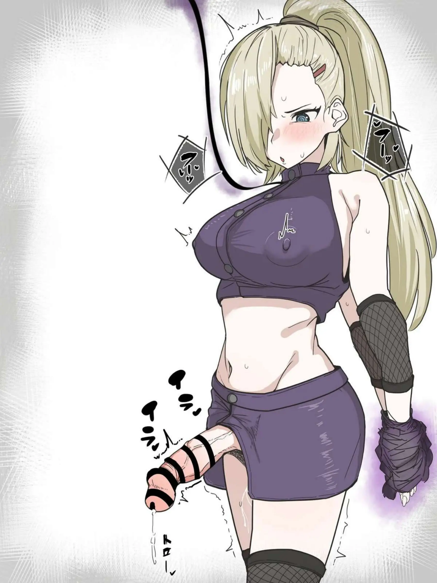 拘束されてるふたなりいのを責めるヒナタ！オチンチンしゃぶられてイキまくり！ - PAGE 013