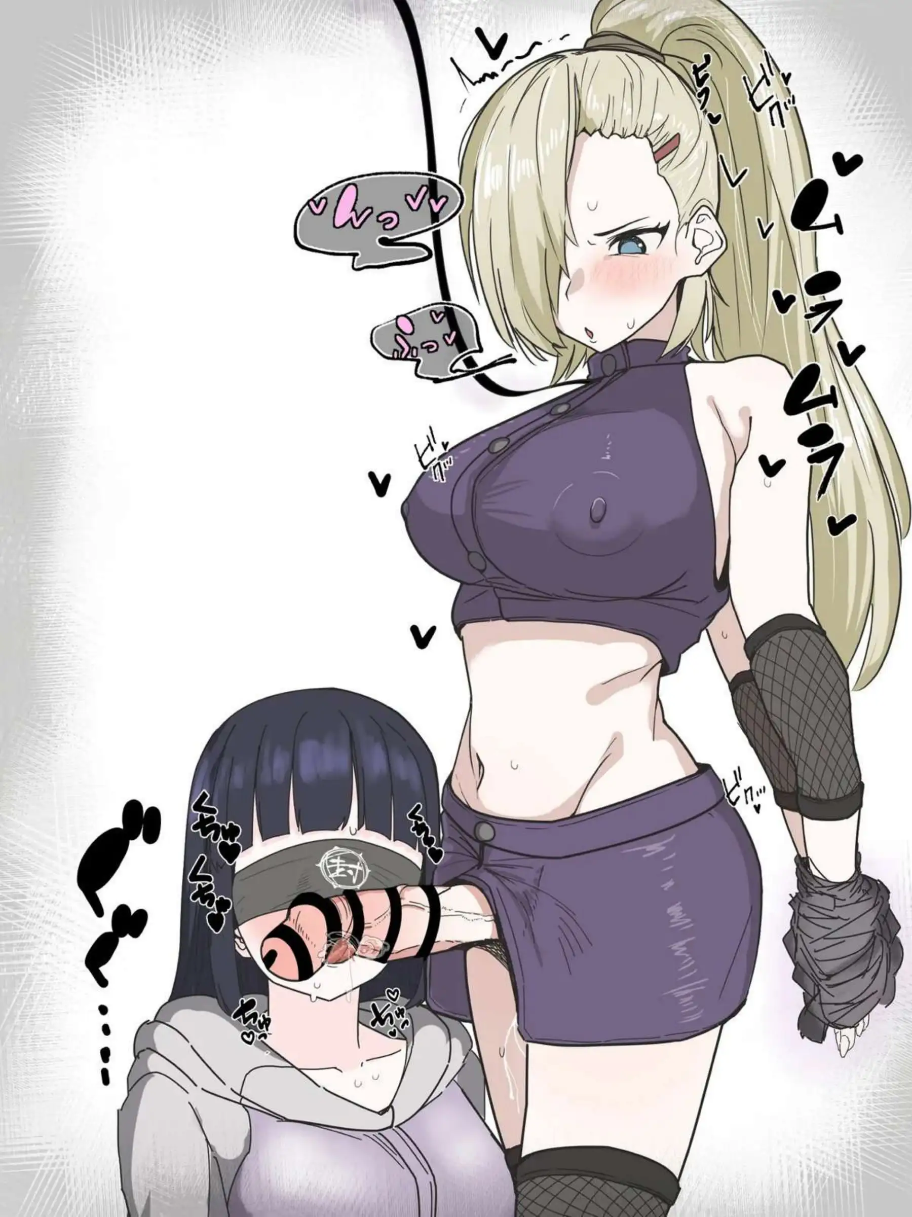 拘束されてるふたなりいのを責めるヒナタ！オチンチンしゃぶられてイキまくり！ - PAGE 017