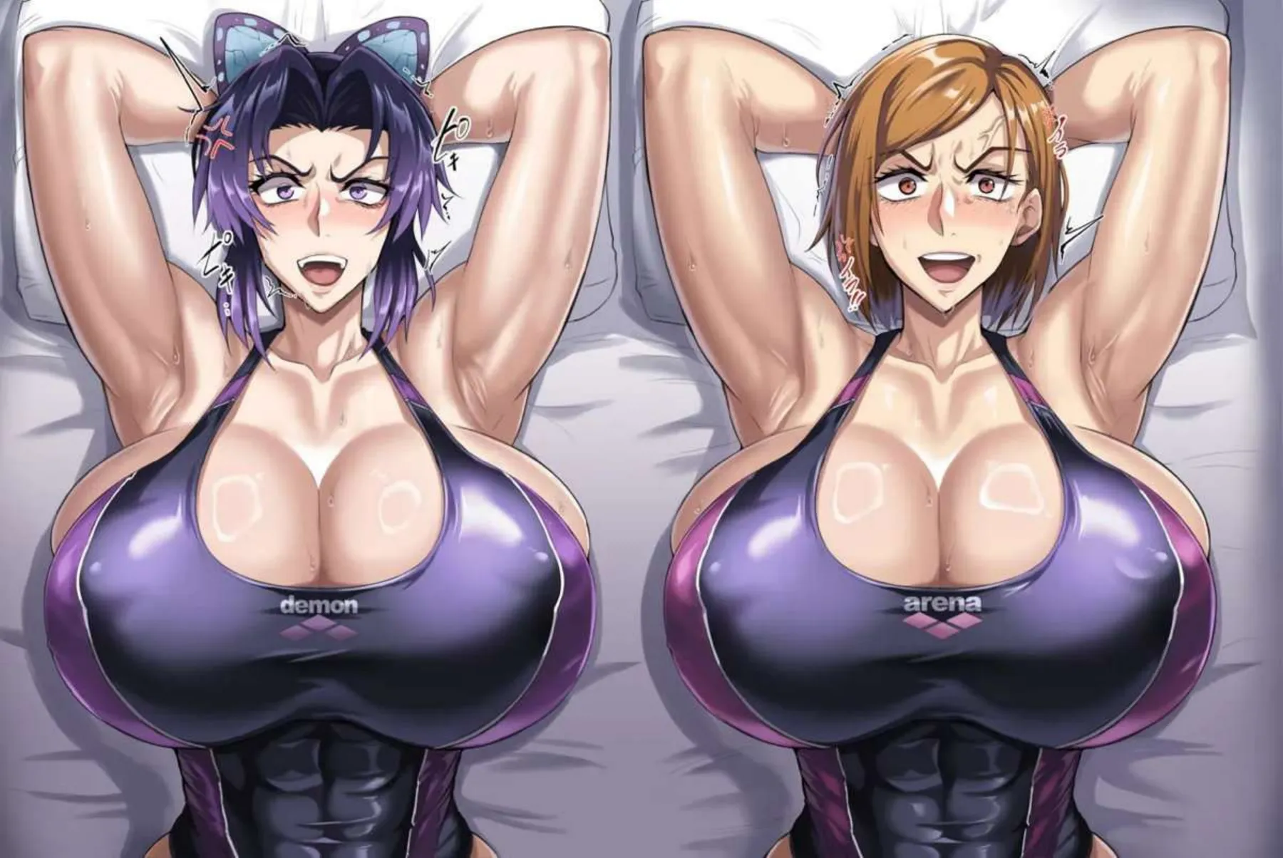 対鬼忍シノブと対呪忍ノバラが触手セックス！口とマンコ2穴同時責めで潮を吹きまくる！ - PAGE 065