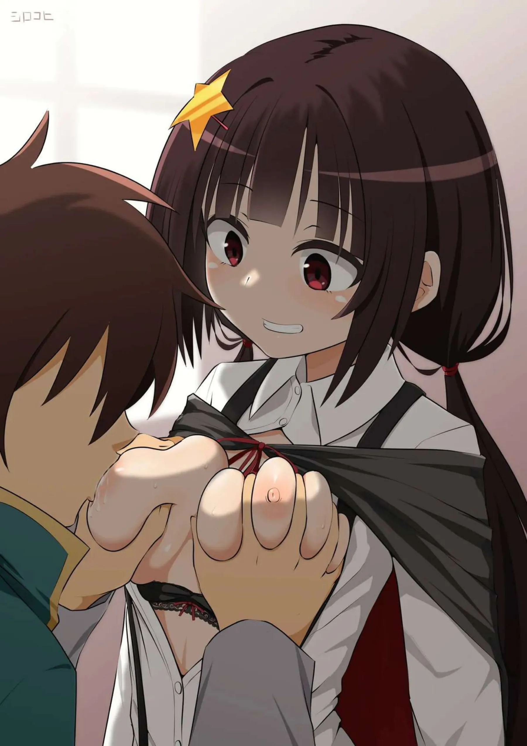 カズマにおっぱいを揉まれる大人こめっこ！乳首を吸われたりパイズリして胸中に射精される！ - PAGE 006