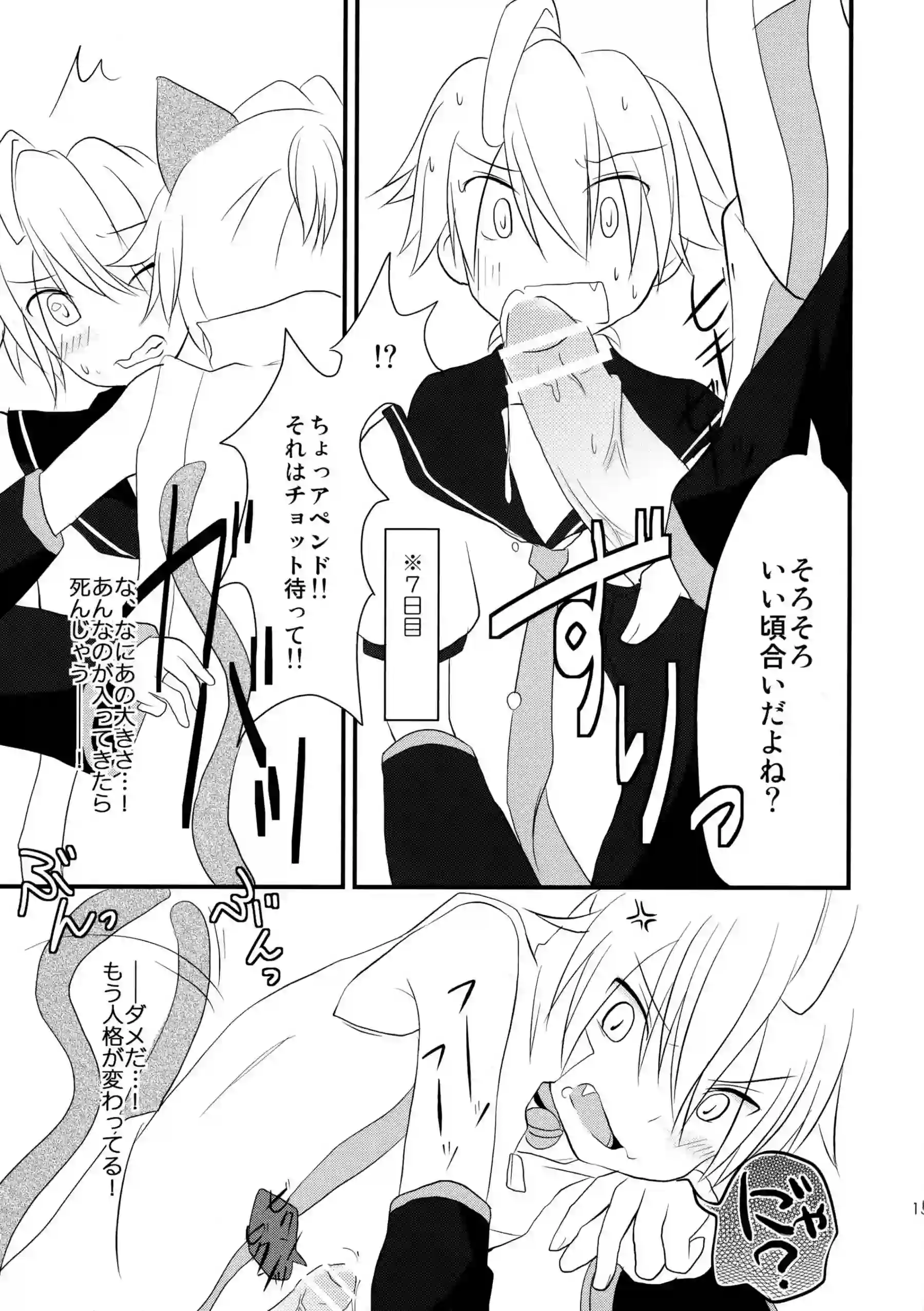 鏡音レンの猫耳でトロ顔の誘惑！汗だくラブラブで過激な快楽に溺れる！ - PAGE 014