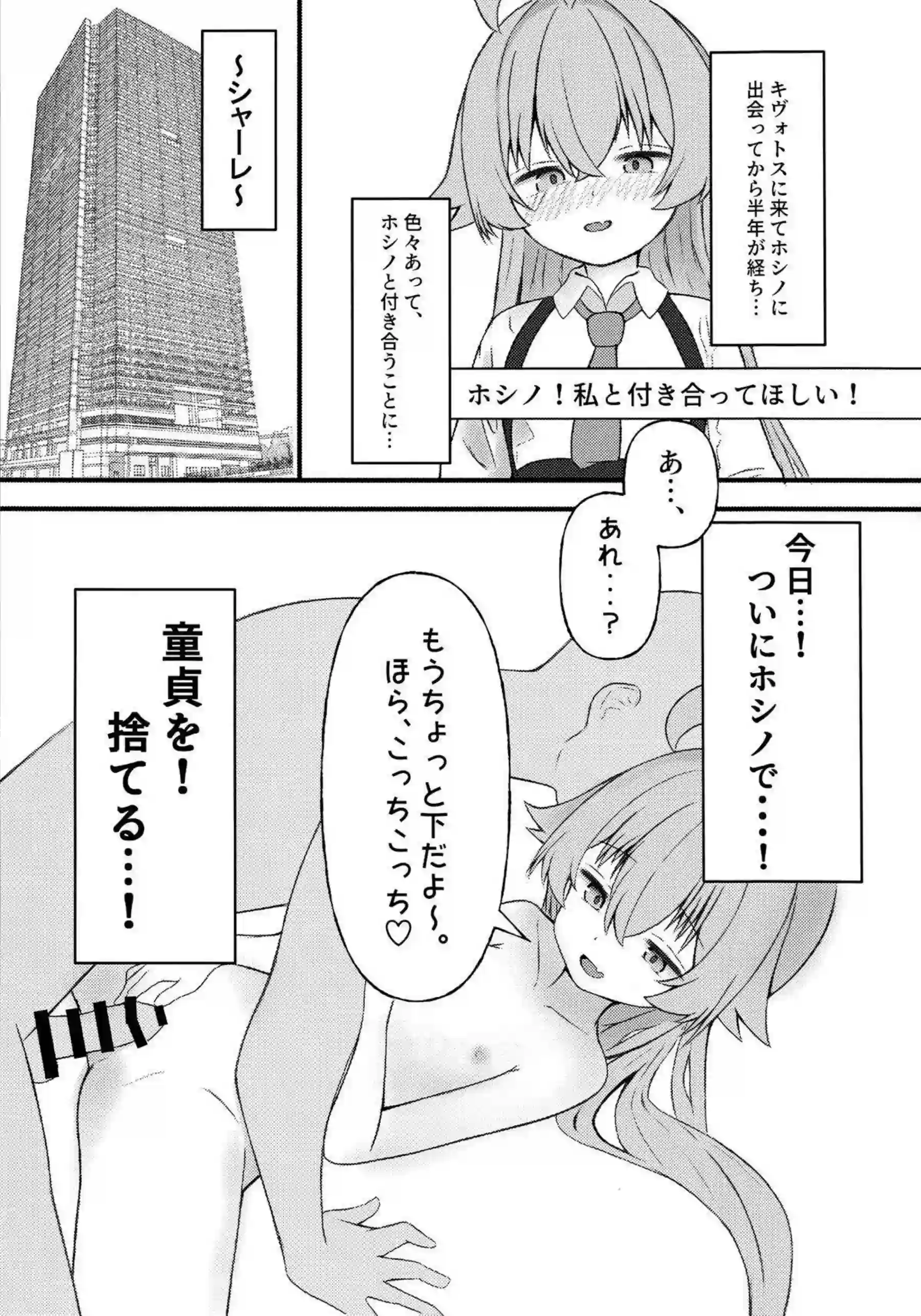 小鳥遊ホシノの汗だくラブラブ騎乗位中出しがたまらない！小鳥遊ホシノの処女貧乳ボディが連続絶頂でトロ顔アヘ顔に崩れる中出しセックスに更に行為がエスカレート！ - PAGE 002