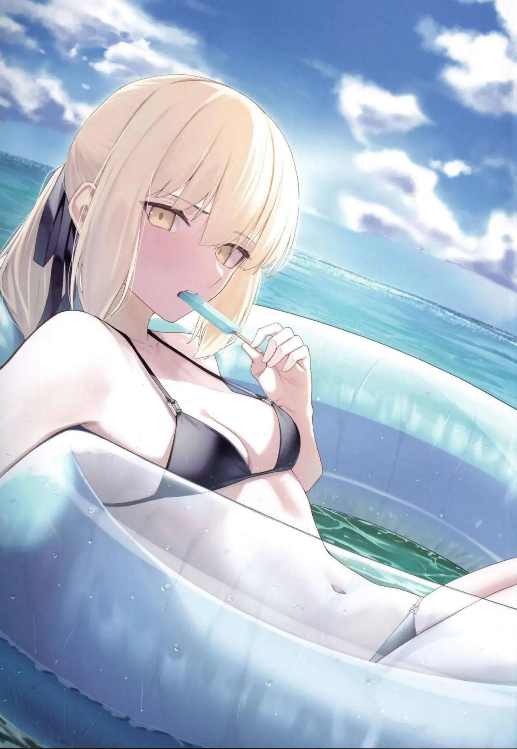 セイバーオルタが汗だくでトロ顔になる！ 連続イキまくりバックと中出しのラブラブ夏休み！ - PAGE 024