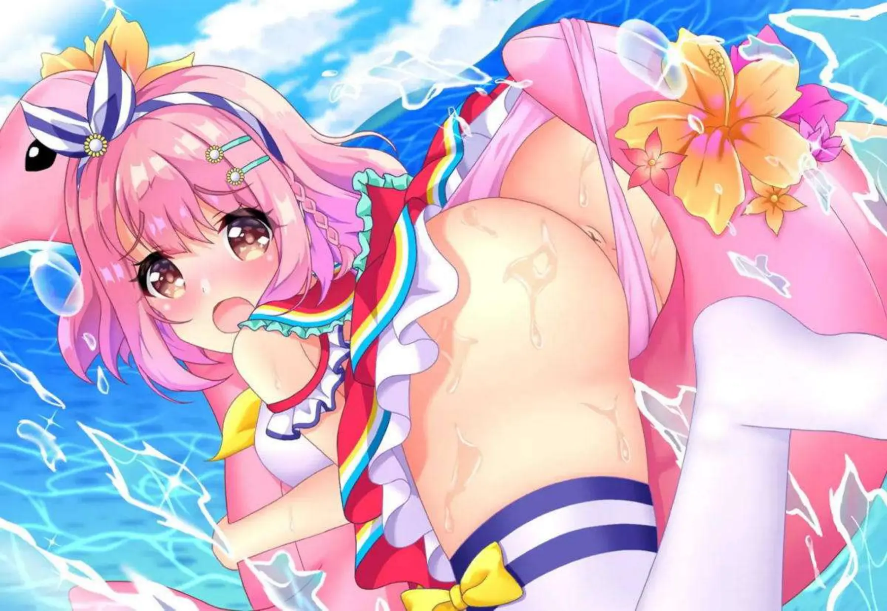 星咲あかりがドジっ子彼女としてスク水で汗だくになりながら中出しを懇願する！さらに騎乗位でむちむちボディを揺らしてごっくんまでラブラブに貪る！ - PAGE 032