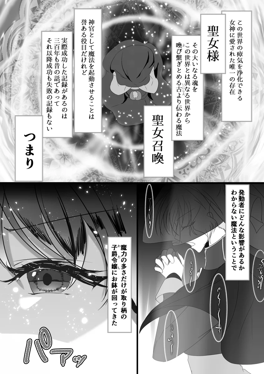 聖女召喚を成功させたらなぜか聖騎士団長様に捕まりました[さふぁいあどろっぷ] - PAGE 003