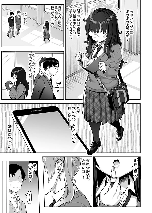 元陰キャの巨乳ヤリマン妹がエロすぎて、お兄ちゃんはもう…!![ゐちぼっち] - PAGE 002