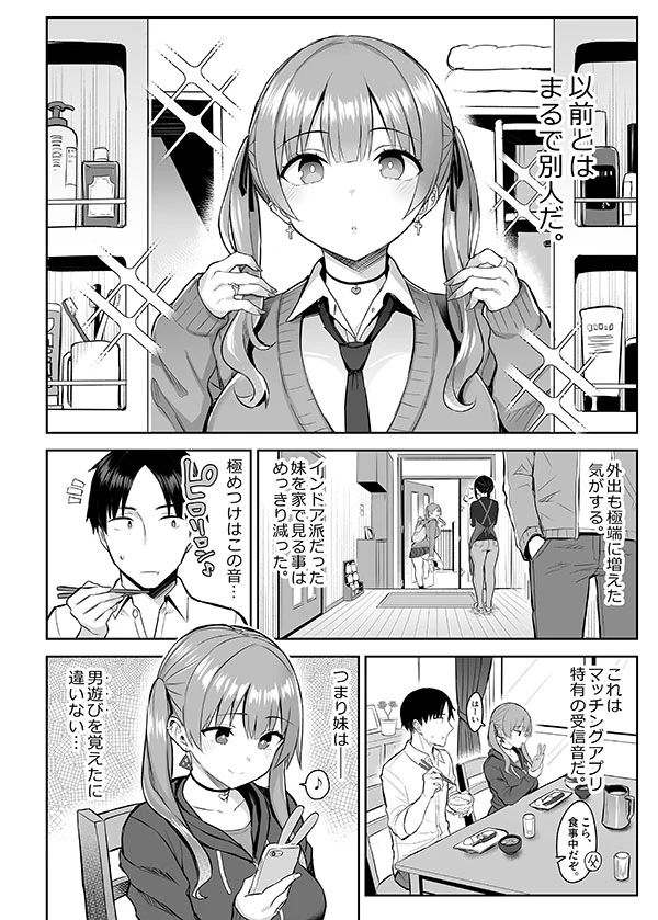 元陰キャの巨乳ヤリマン妹がエロすぎて、お兄ちゃんはもう…!![ゐちぼっち] - PAGE 003