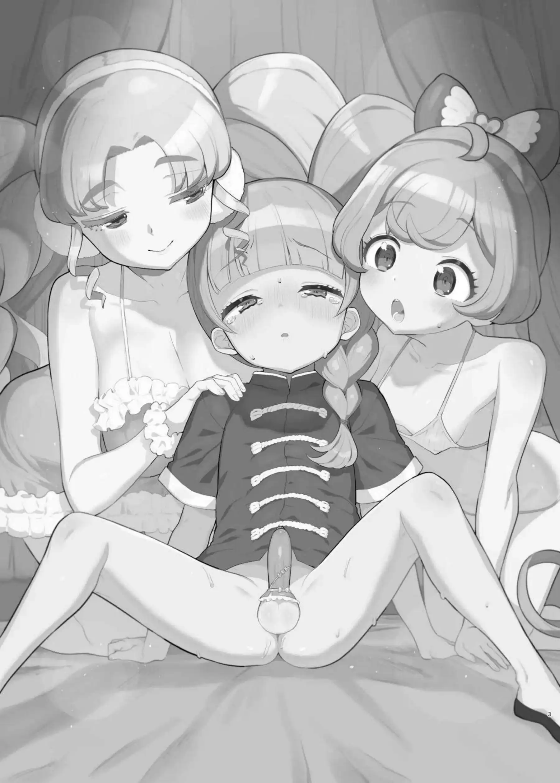 真中のんがちんちん精通の時空でらぁらをフェムドム指導！ファルルが騎乗位で小ちんぽを搾り上げて3P絶頂する！ - PAGE 002