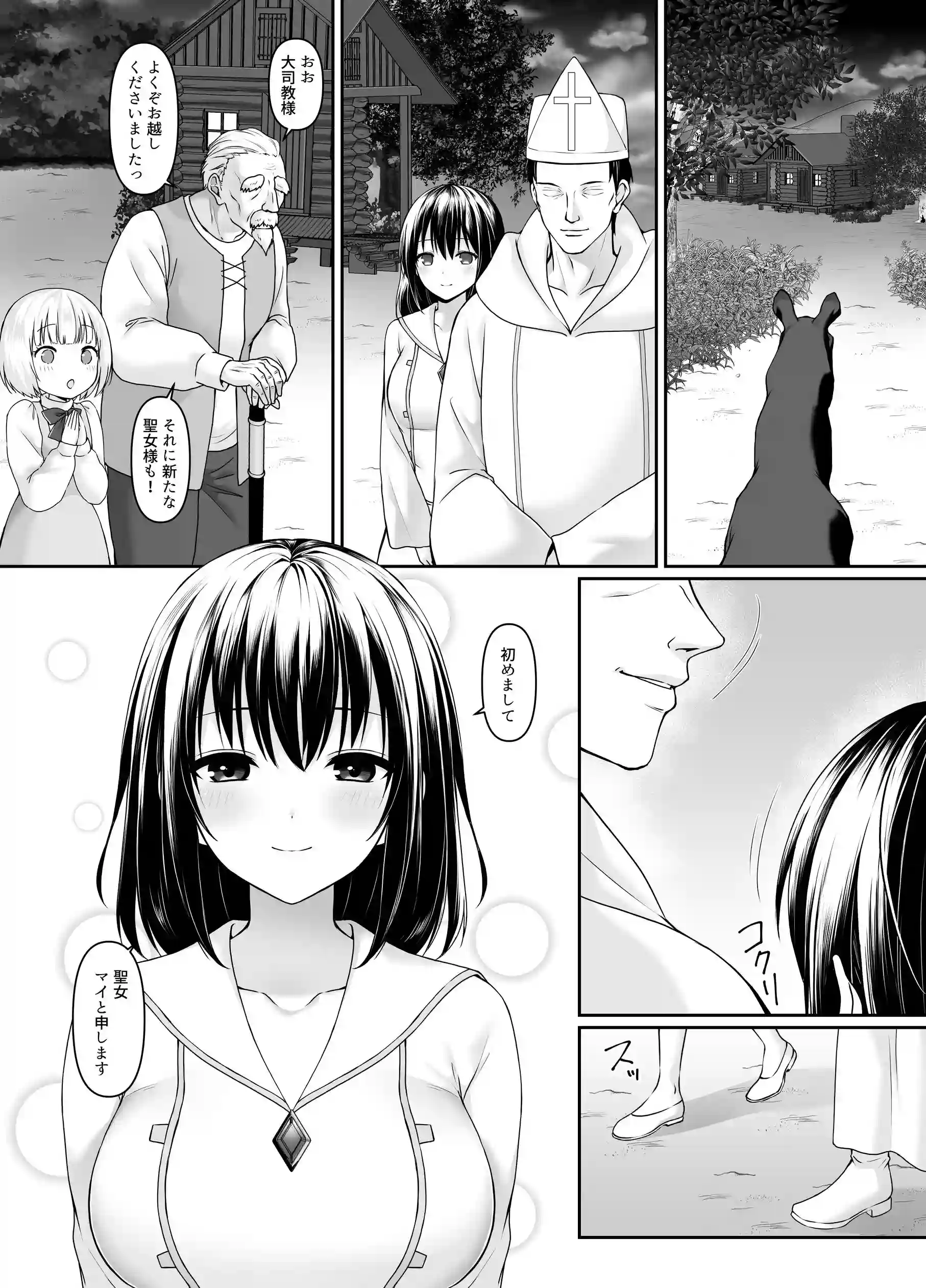 何も知らない黒髪聖女が悪徳司教にねっとり処女検査をされる話[聖華快楽書店] - PAGE 012