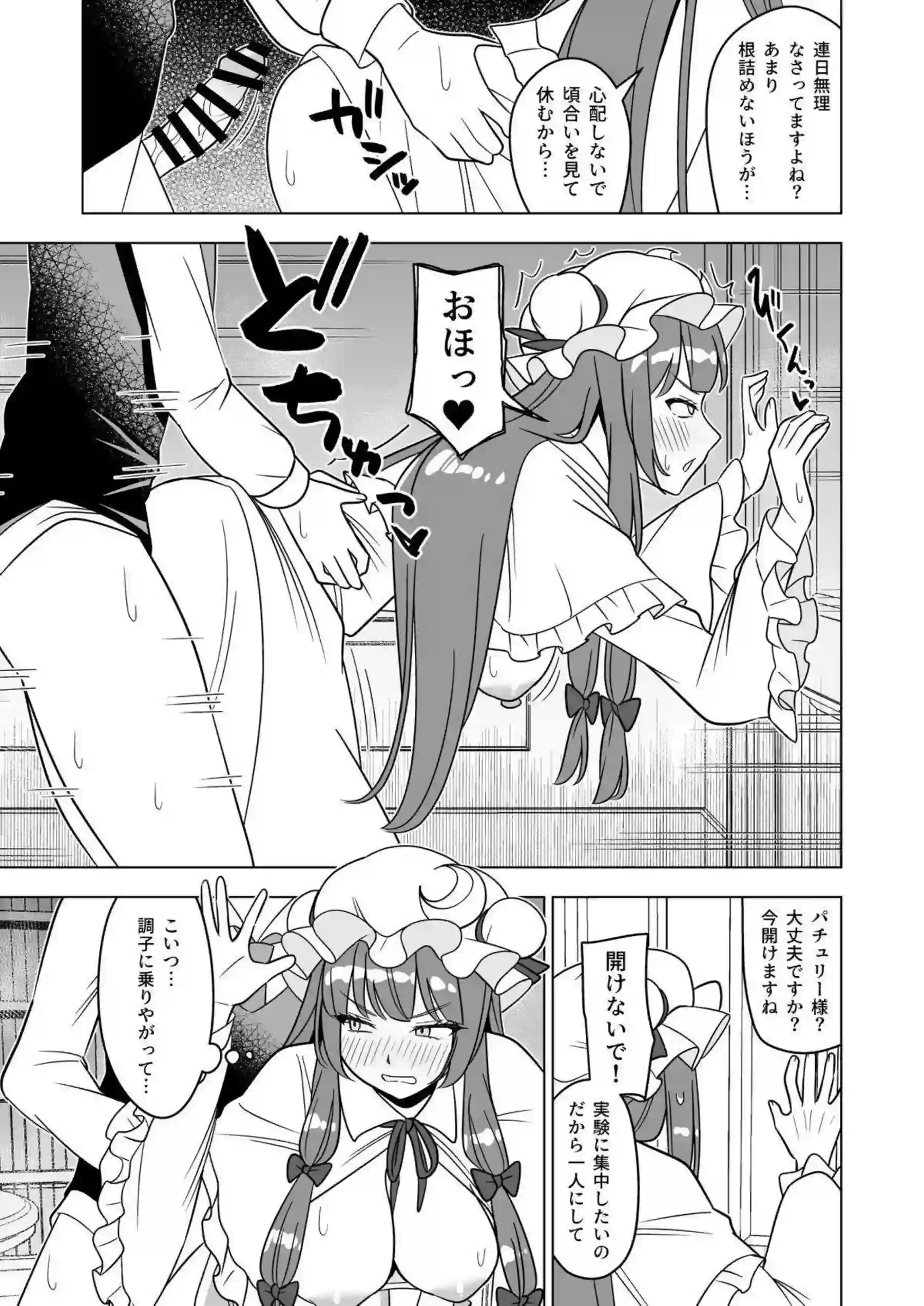 パチュリー・ノーレッジが溜まった性欲を召使にぶつける！ 紅魔館の魔女が我慢できずに騎乗位で貪る！ - PAGE 010