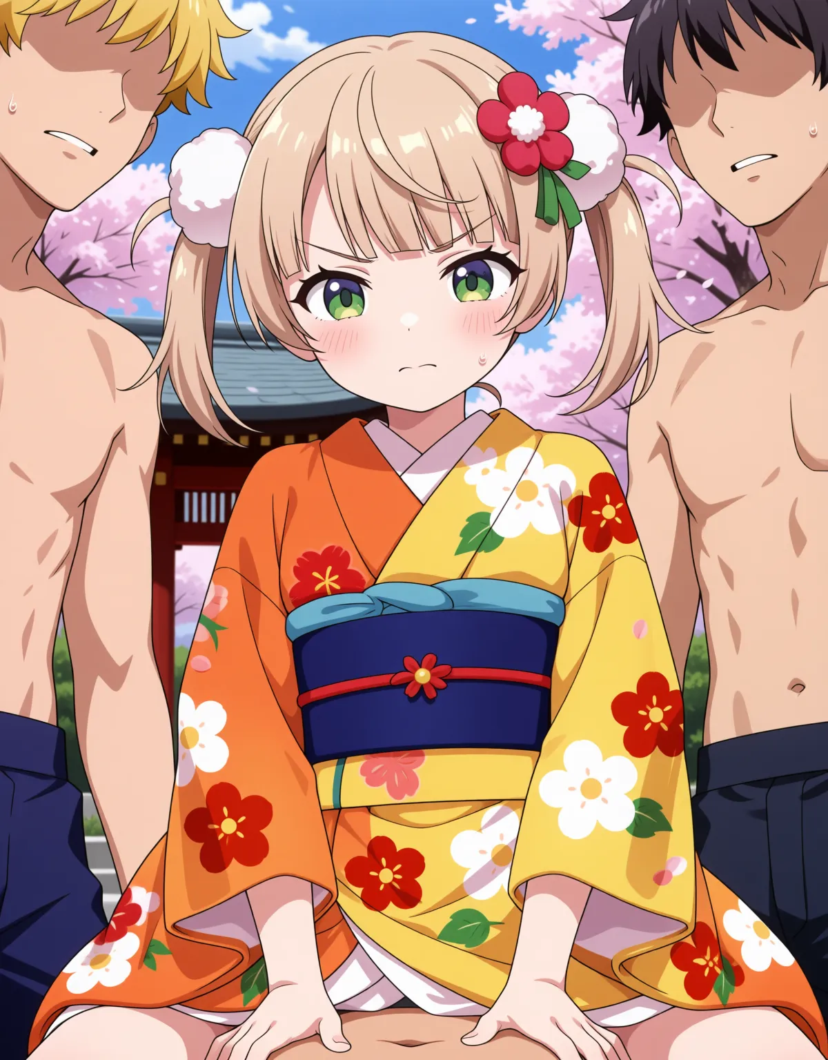 しぐれういが和服でセックス！外でみんなと仲良く中出し！ - PAGE 013