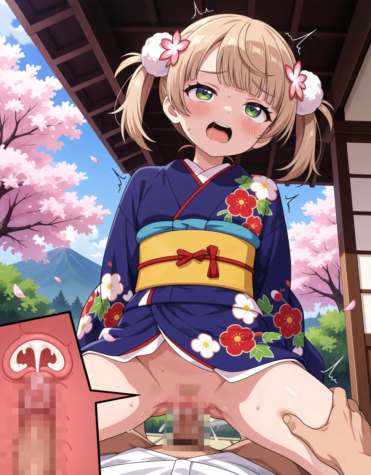 しぐれういが和服でセックス！外でみんなと仲良く中出し！ - PAGE 025
