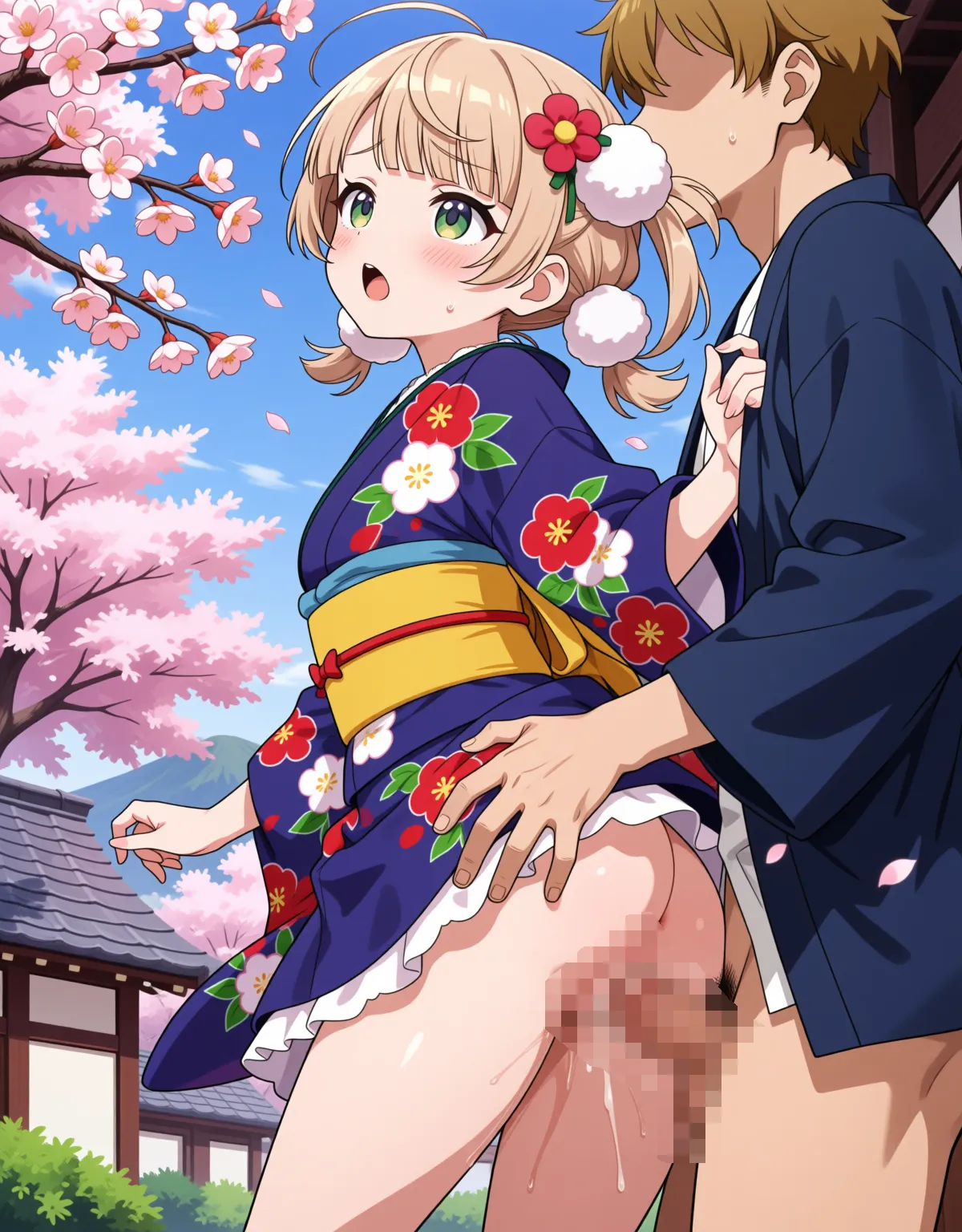 しぐれういが和服でセックス！外でみんなと仲良く中出し！ - PAGE 026