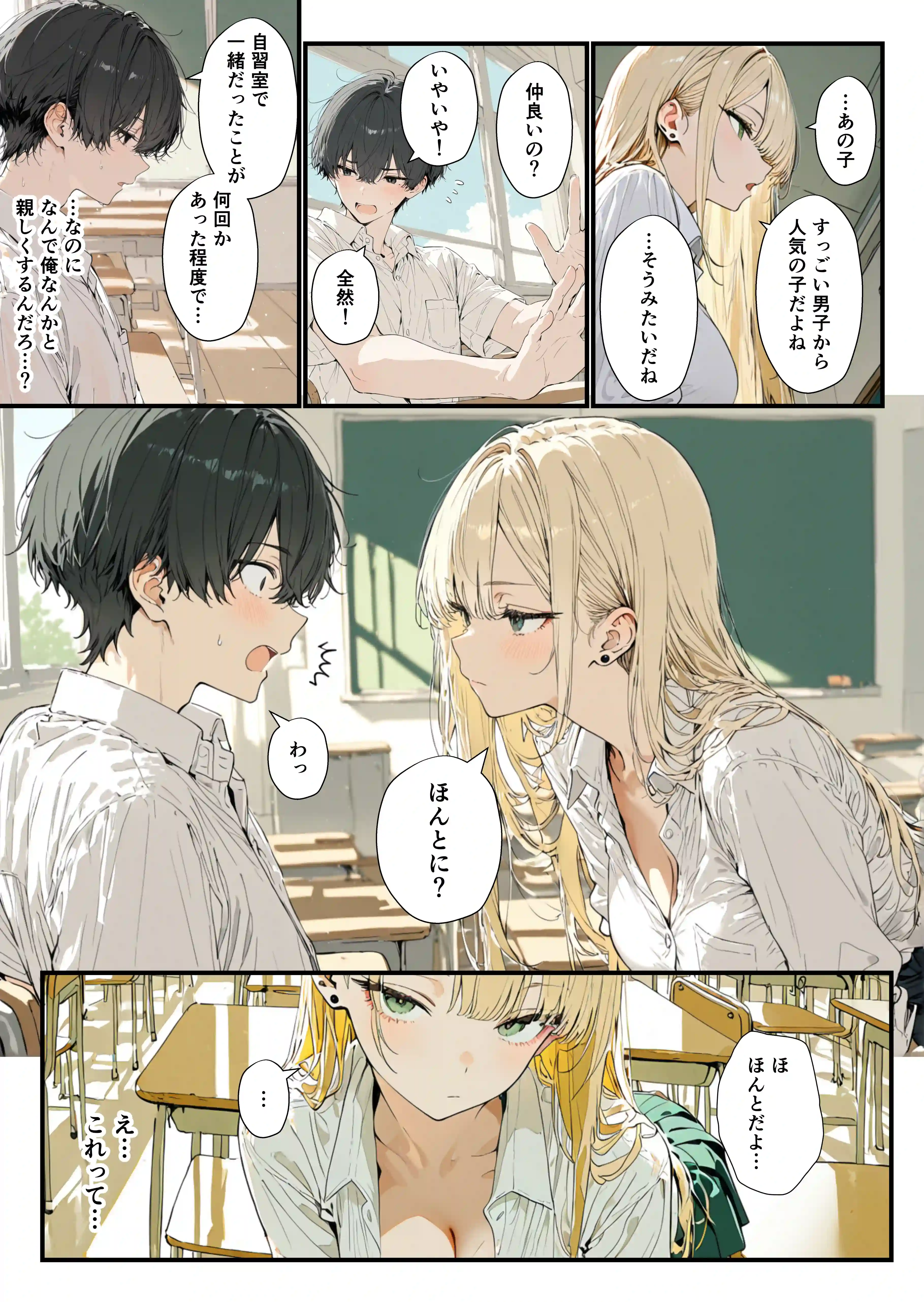 隣の席のギャルのことが好きなのに、巨乳の同級生が誘惑してくる[YH] - PAGE 009