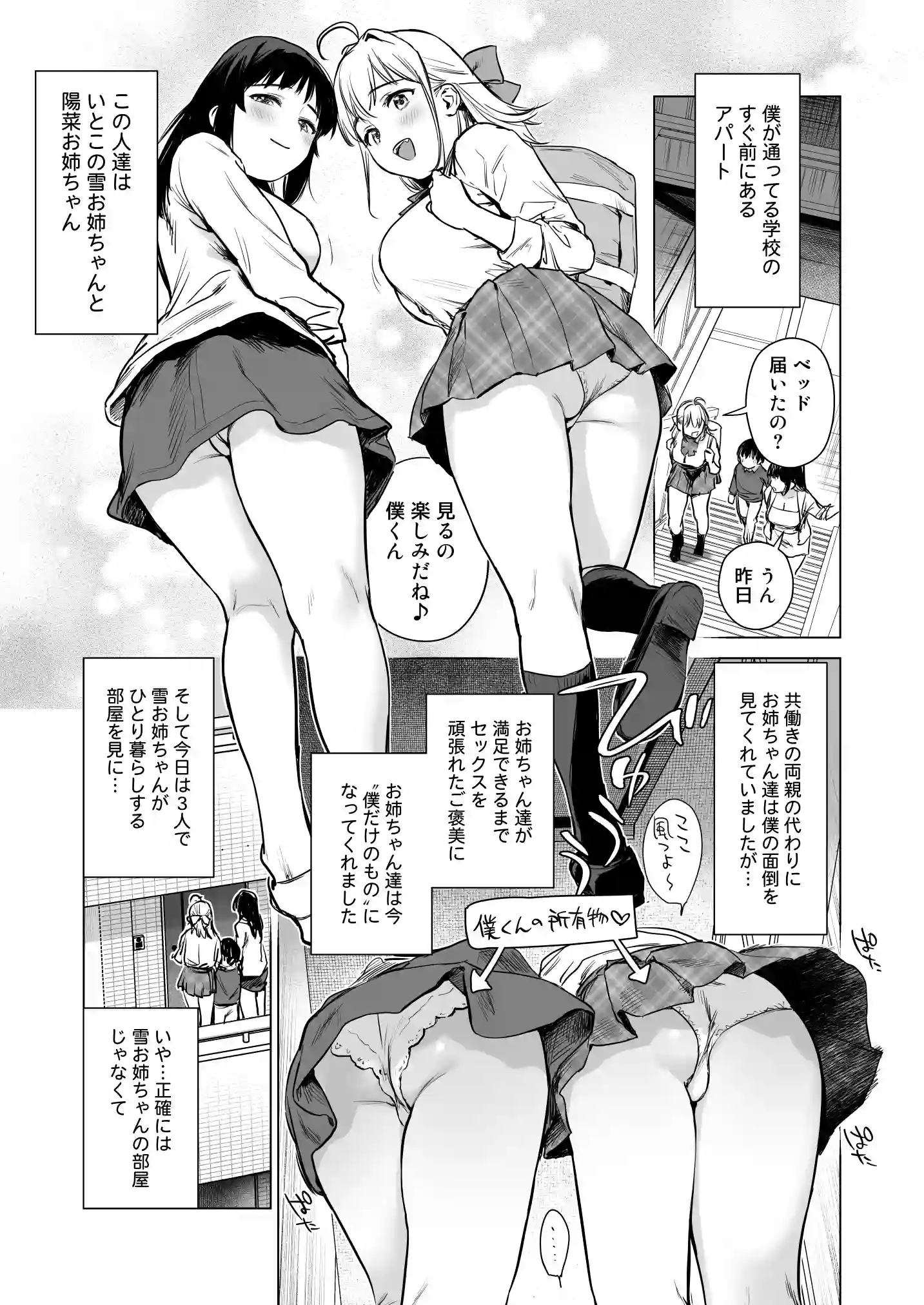 ないしょのやりべや 〜親戚の美人〇〇・JD姉妹に僕専用のヤリ部屋借りてもらいます〜[あまくち少女] - PAGE 002